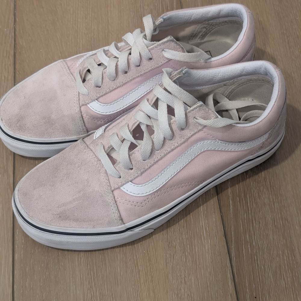 Vans Women's Pink and White Sneakers - Picture 2 of 5